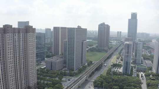 「有版权」航拍昆山花桥城市建筑4K-3