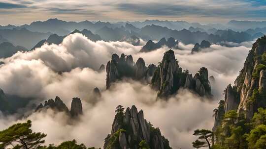 山峦云海自然风光全景