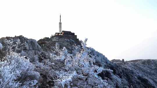 泰山之巅，春日雾凇