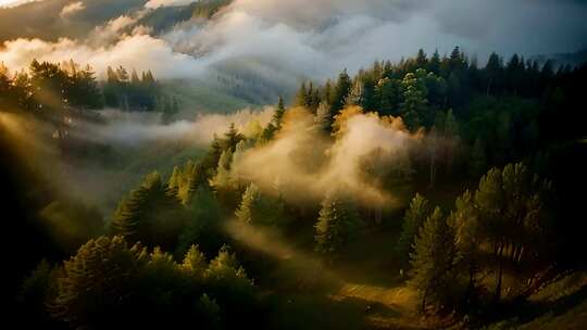 山林森林山脉云雾风景