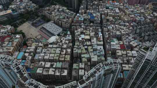 深圳城中村城市高楼建筑航拍