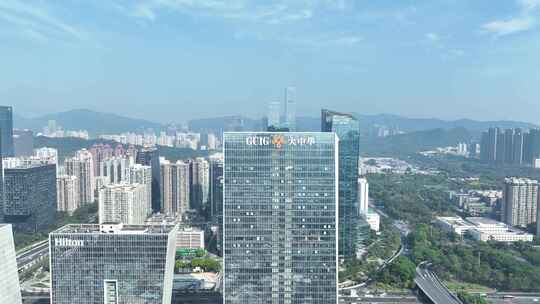 深圳岗厦村航拍大中华国际金融中心城市建筑视频素材模板下载