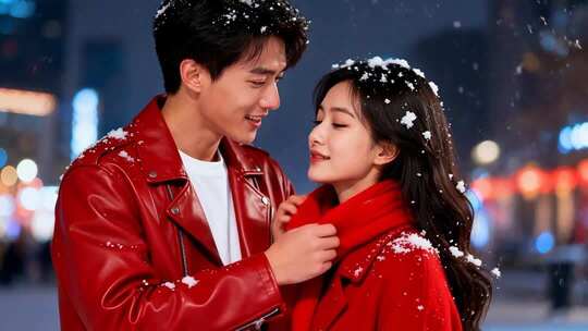 新年情侣温馨浪漫家庭家人春节人物