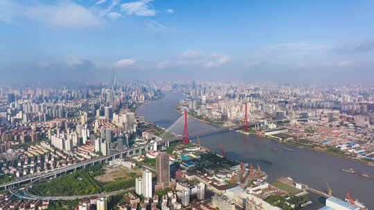 上海浦江两岸航拍延时视频素材模板下载