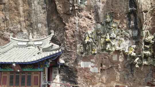 云南大理宾川观音箐悬空寺航拍