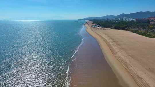 东海大海海边海水海浪沙滩海滩航拍风景唯美视频素材模板下载