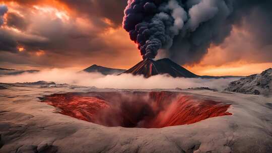 火山喷发自然景观