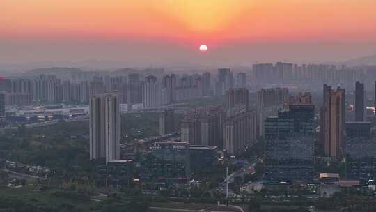 长沙湘江新区日落