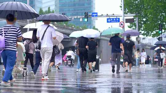 升格雨滴城市雨景素材