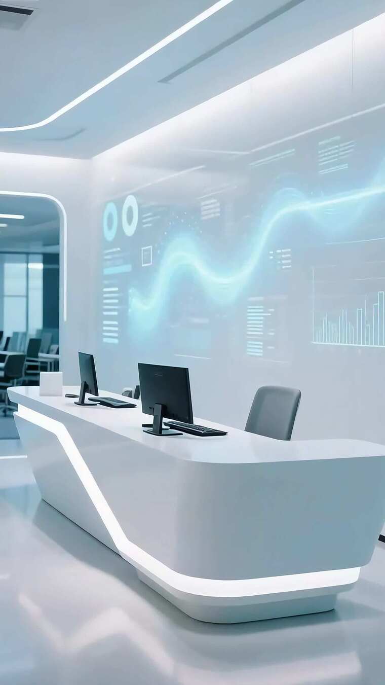 现代科技风办公前台场景