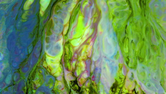蓝绿主色流动气泡挤压彩色纹理背景