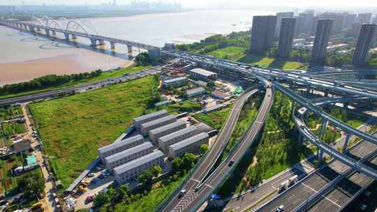 杭州九堡大桥立交桥汽车车辆车流视频素材