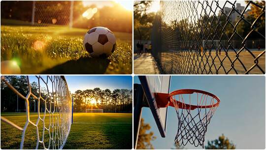 球场 足球场 篮球场 校园时光高清在线视频素材下载