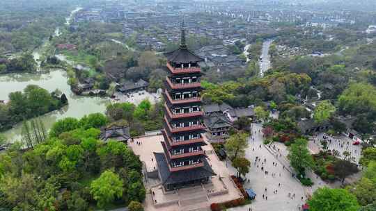 扬州大明寺旅游景区寺庙建筑航拍城市宣传片