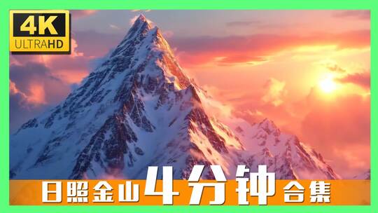 雪山航拍雪山延时日照金山