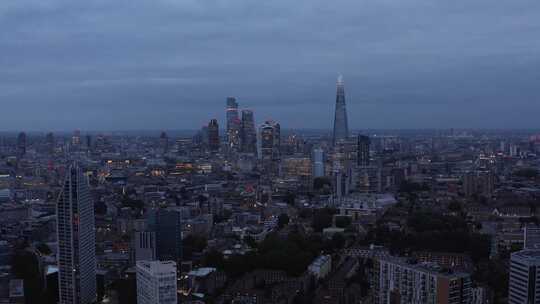 伦敦城市夜景航拍