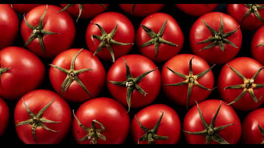 多个西红柿番茄滚动回放慢动作