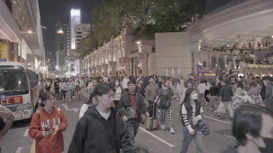 香港2023跨年夜尖沙咀街景夜景