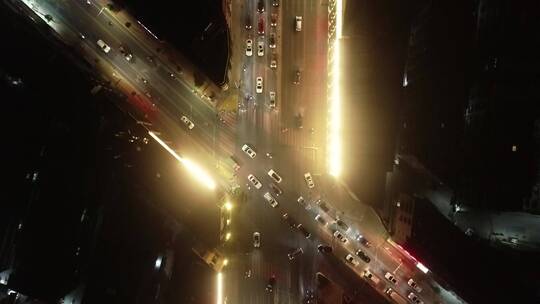 汕头潮南峡山324国道夜景航拍视频素材模板下载