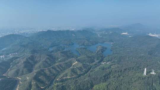 森林山水湖泊航拍青山绿水山川河流山峰风景