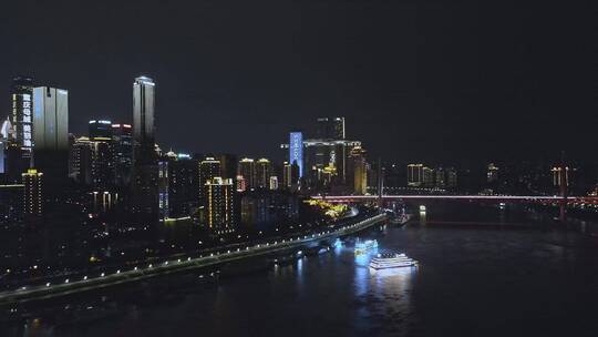 高清航拍城市夜景城市建筑