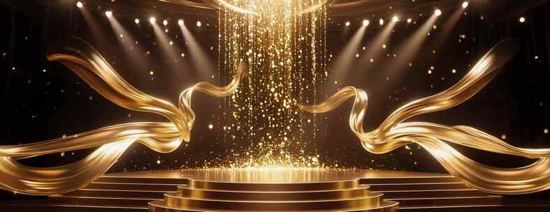 金色颁奖庆典舞台背景