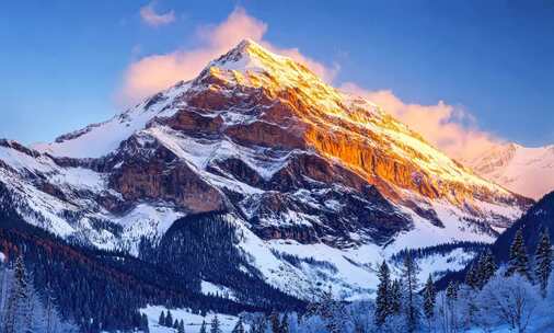 航拍雪山日照金山自然风景延时震撼壮观