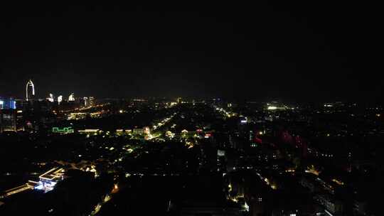 浙江绍兴城市夜景灯光交通航拍视频素材模板下载