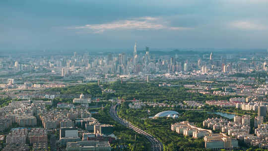 4K 航拍南京主城区风光大气曼哈顿即视感