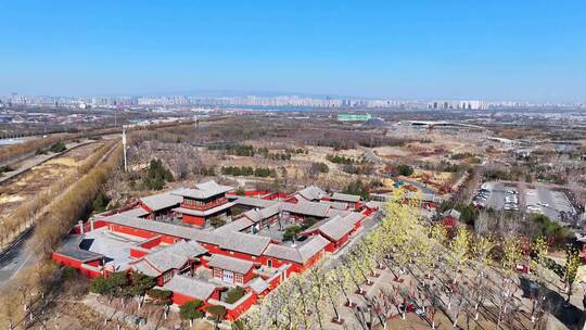 航拍山西太原植物园