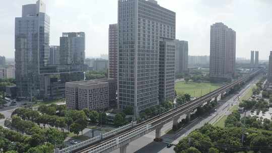 「有版权」航拍昆山花桥城市建筑4K-4