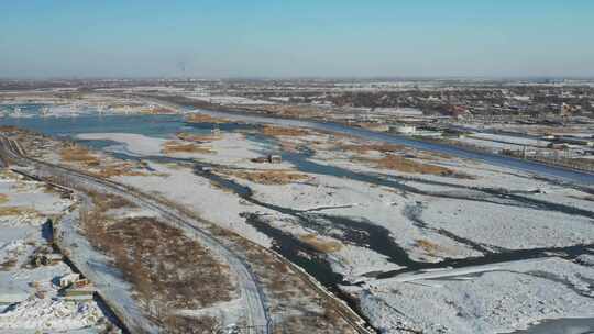 航拍雪景 唯美冬日空镜 立冬 冬至节气