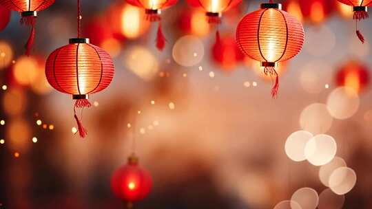 新年春节舞台晚会年会红色灯笼喜庆背景