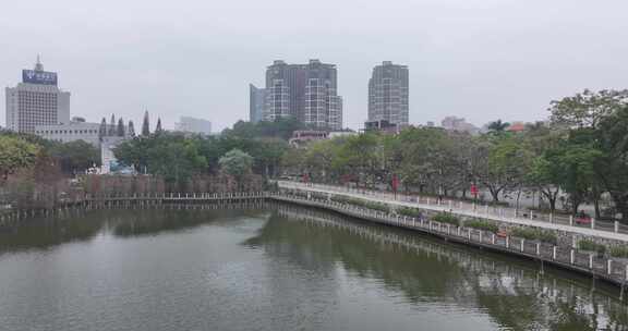 阳江市鸳鸯湖公园航拍