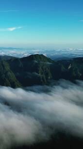 航拍大自然高山云海湖北神农架风景