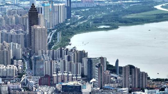 芜湖地标建筑金鹰金融广场航拍视频素材模板下载