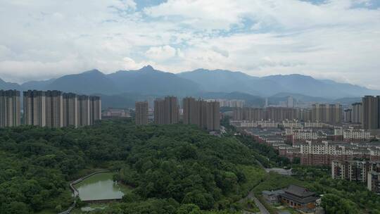 航拍江西九江城市风光