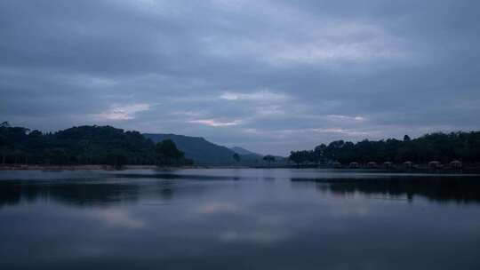 东莞同沙生态公园夜景湖光山色风光延时