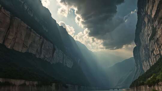 祖国风光山川河流中国风景日出云海航拍延时