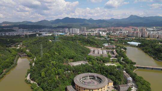 江西赣州五龙客家风情园4A景区航拍