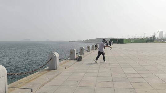 大连海边钓鱼，风景