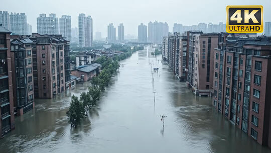 水灾人类灾难房屋冲毁城市水灾6