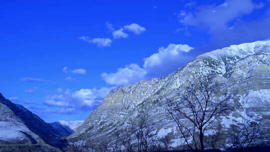  雪山超清航拍日出日落风光延时超清素材-15