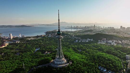 青岛全景航拍城市全景