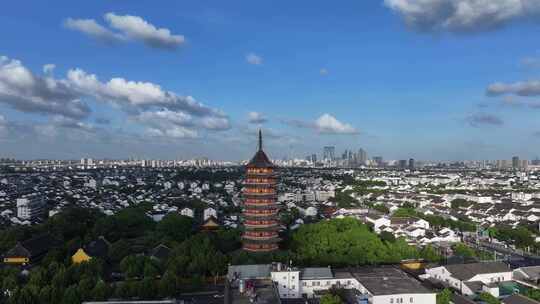 江南姑苏地标报恩寺北寺塔（航拍运镜）