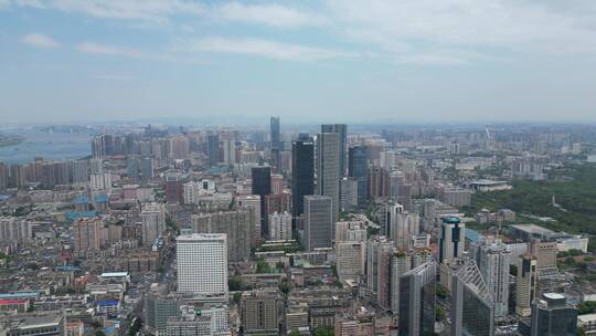 湖南长沙城市建设高楼建筑航拍