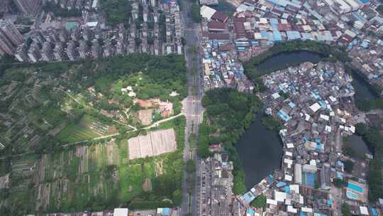 广州新塘镇城市景观航拍