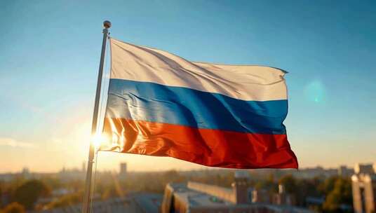 飘扬的俄罗斯国旗