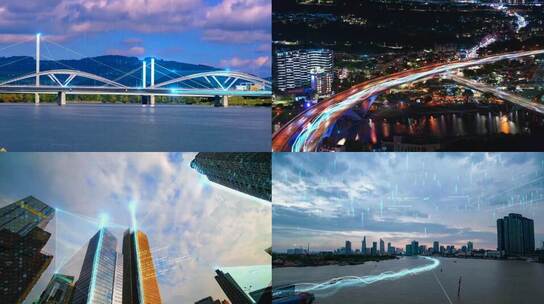 中国发展智慧城市科技智慧交通视频素材模板下载