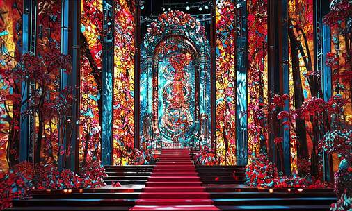 彩色玻璃舞台背景